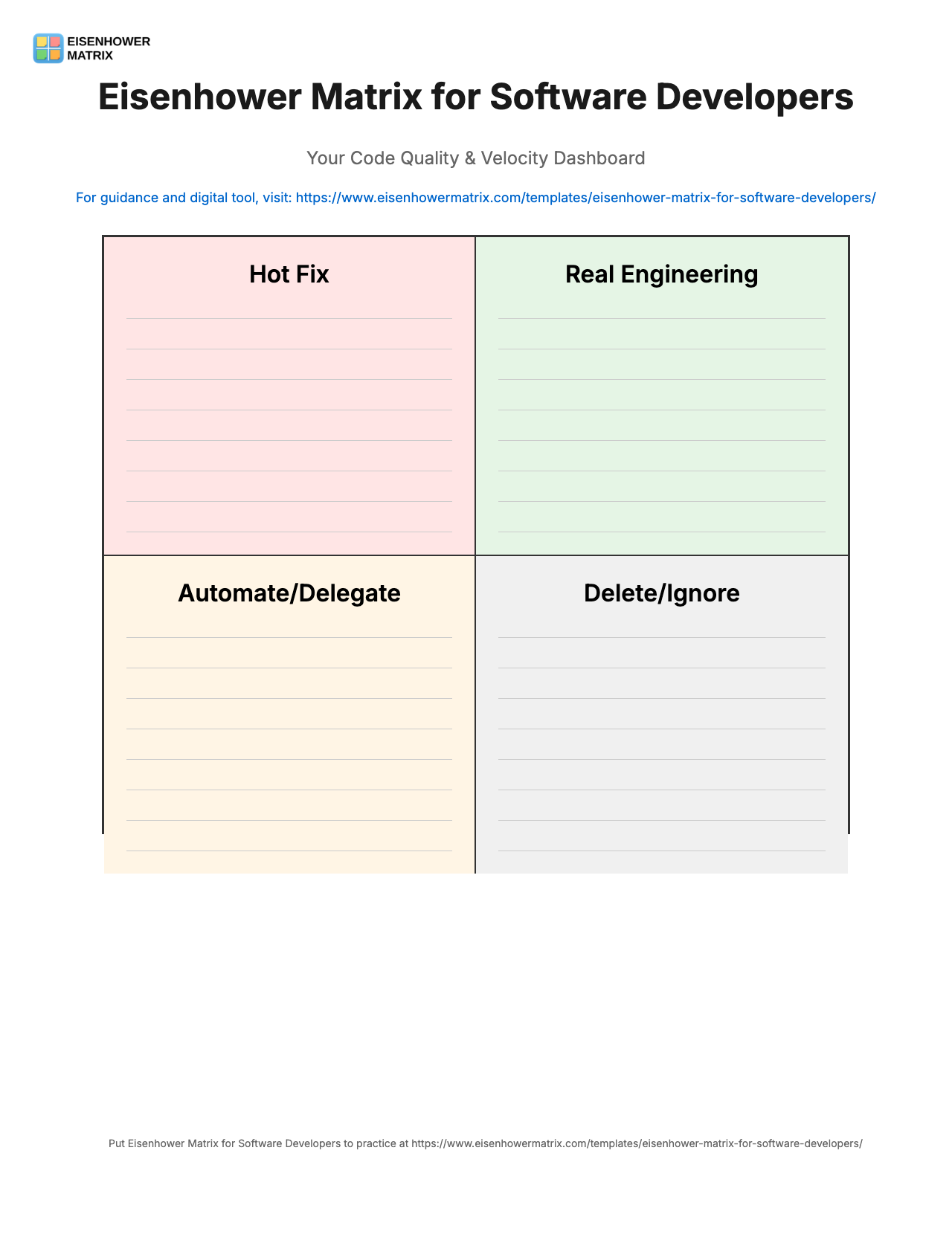 Eisenhower Matrix for Software Developers